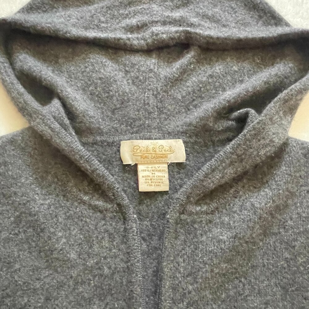 Peck & Peck 2 fly pure cashemere Gray Zip Hoodie - Picture 4 of 11